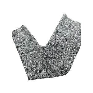 ATHLETA Black And White Leggings Salutation Stash Textured Size L Cheetah